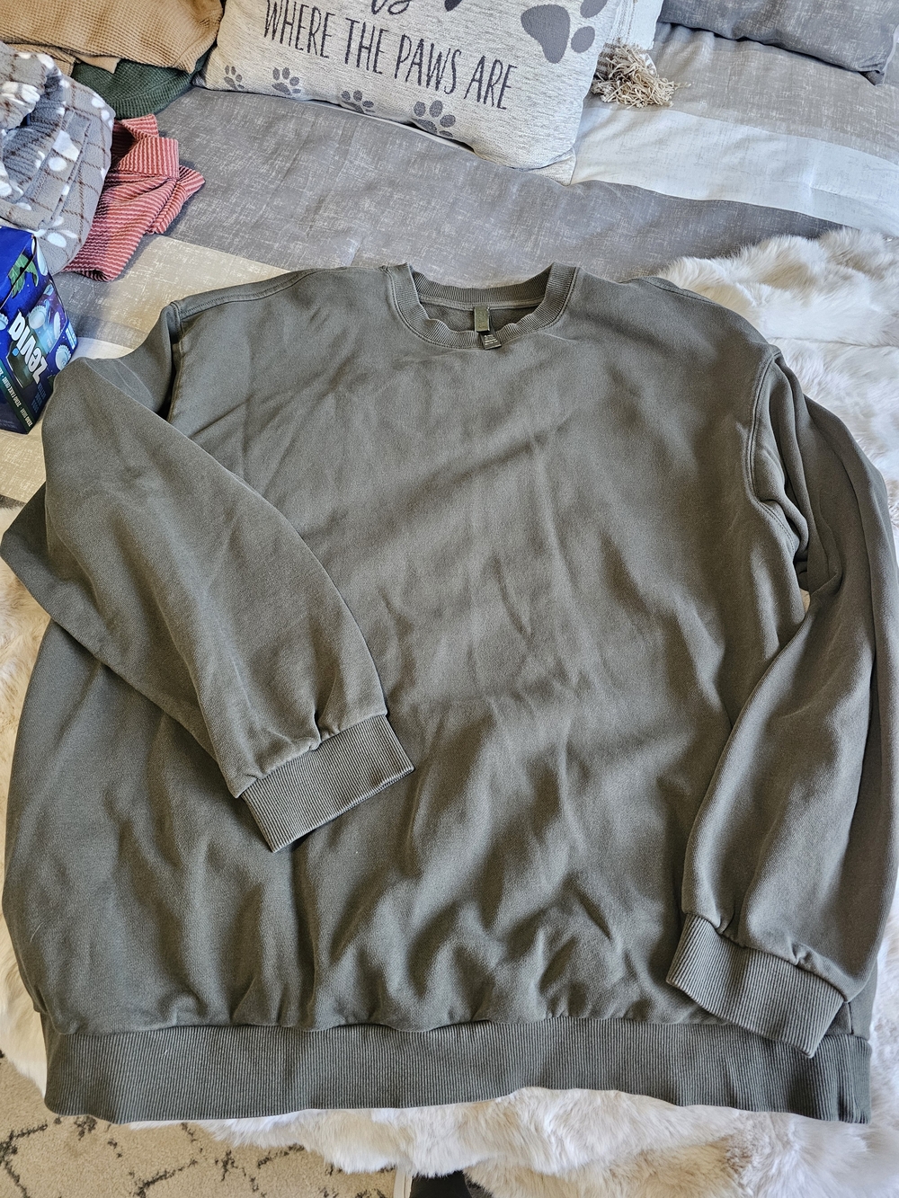 Men's SKIMS Olive Green Crewneck Sweatshirt Size Xl